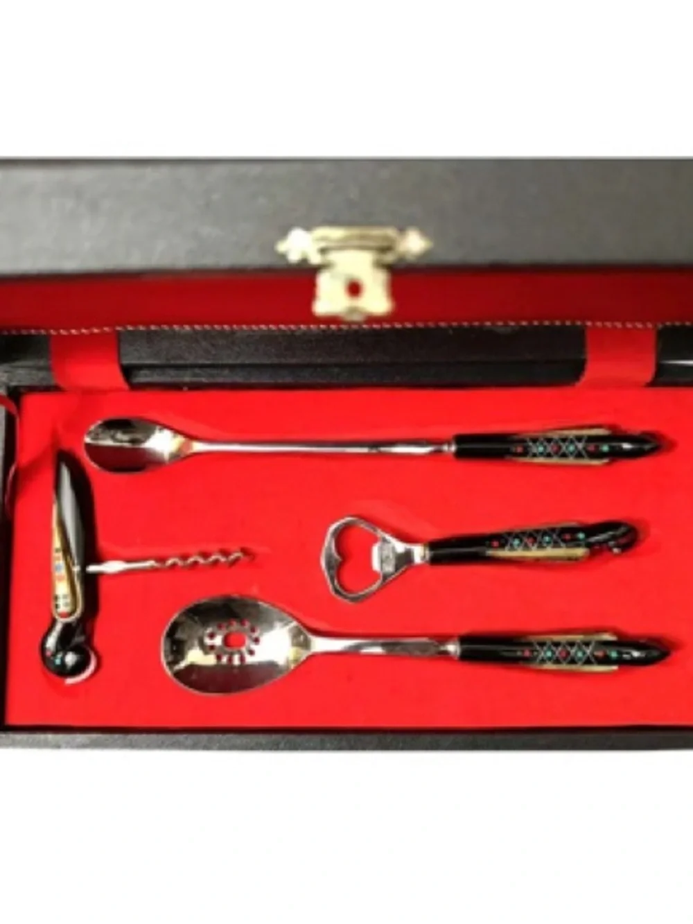 Late 20th Century S&s Haddad Family Authentic Jezzine Bar Serving Set